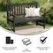 Merrick Lane Andover Indoor/Outdoor Patio Bench/Dual-Person Loveseat with Slatted Acacia Wood Design for Use in Sunroom, Backyard, Porch, or Garden